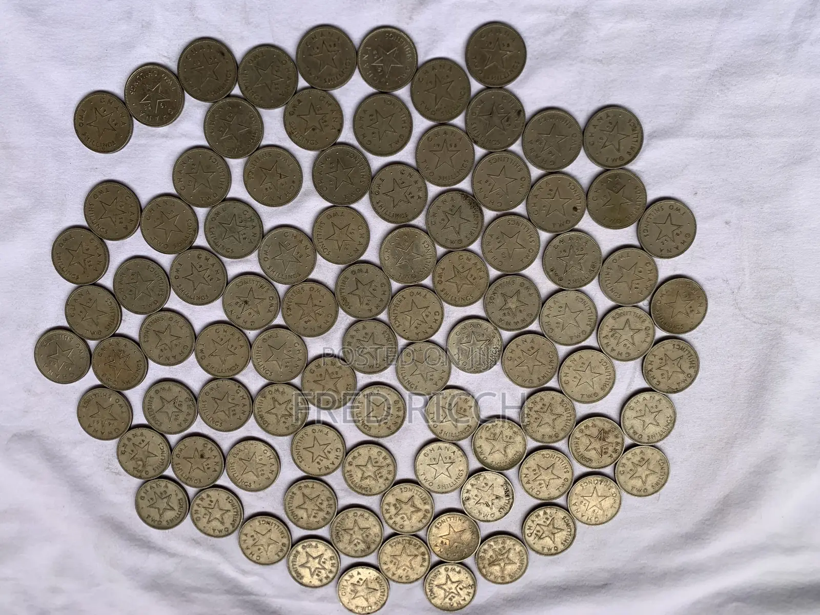 100% Original 1958 Ghana Two Shillings Kwame Nkrumah Coins -Lot of 10