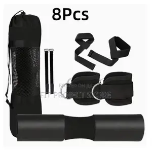 8PCS Barbell Shoulder Protection Pad, Wrist Guard Ankle Strap