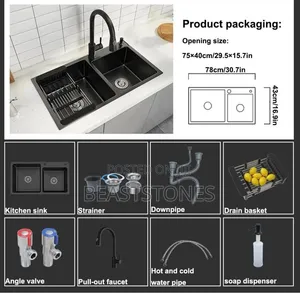 Black Luxury Stainless Steel Sink