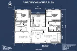 Two Bedroom House Plan Proposed Residential Building