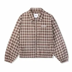 PURE SAINT” Plaid Zip-Up Jacket