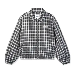 PURE SAINT” Plaid Zip-Up Jacket