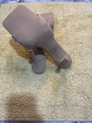 Beige EGO Leather Square Toe High Heel Mules