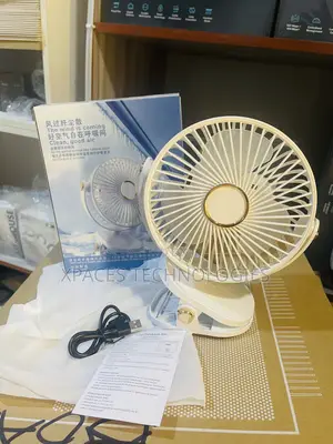 Portable Silent Clip / Desktop Rechargeable Fan, 360 Rotate