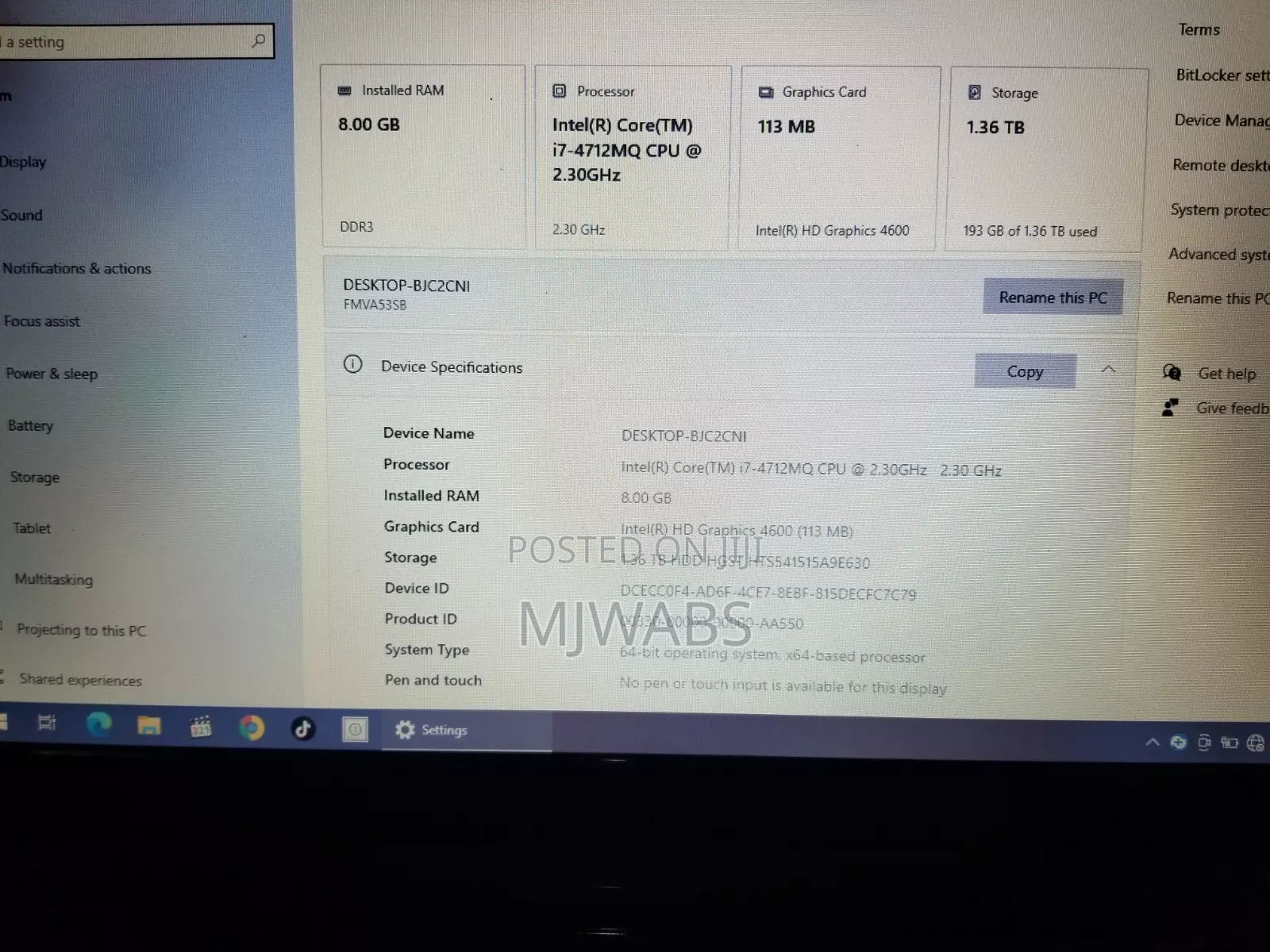 Laptop Fujitsu Lifebook A531 8GB Intel Core i7 HDD 1.5T