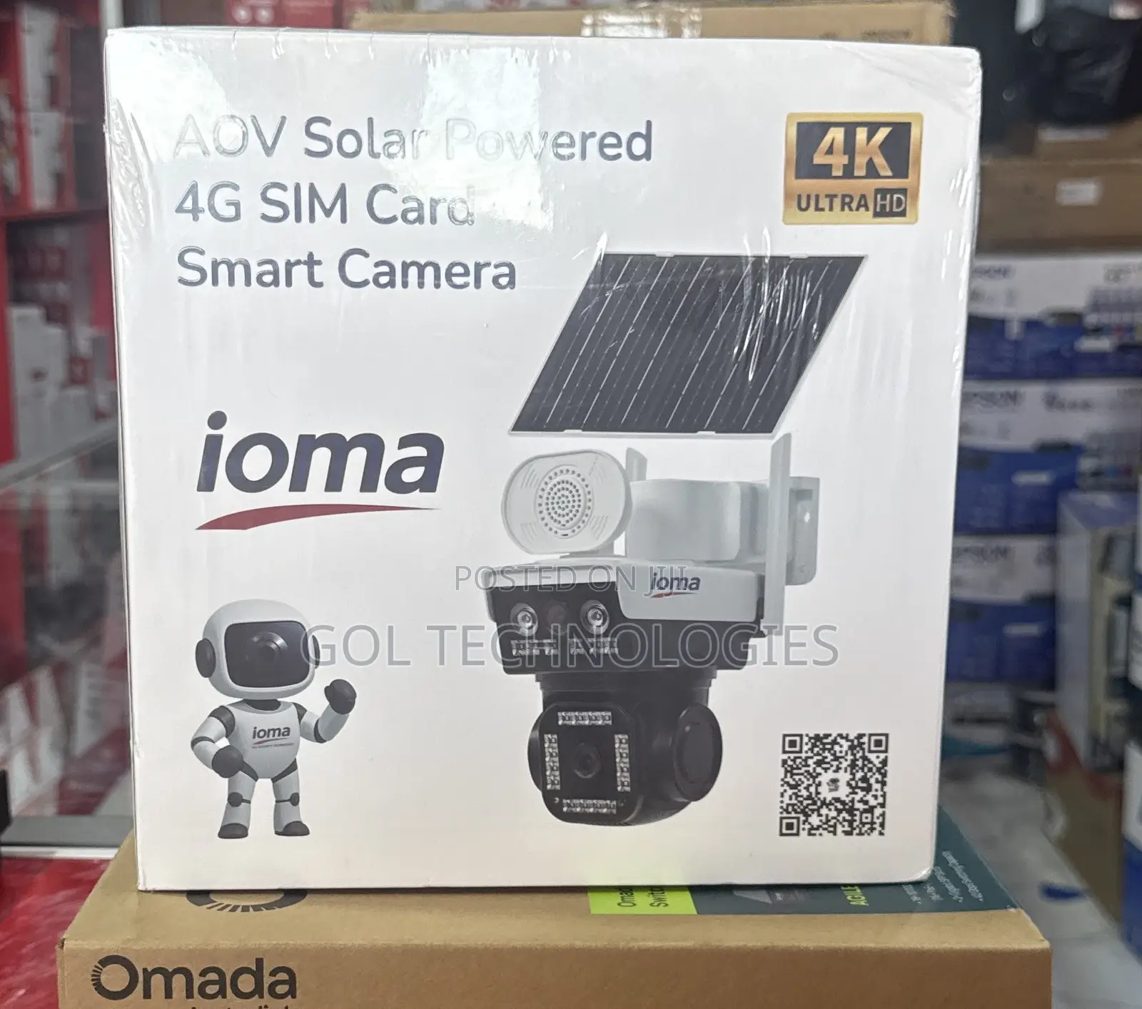 Ioma AOV Solar Powered 4G Card Smart Camera Ioma 2x4MP Dual Lens