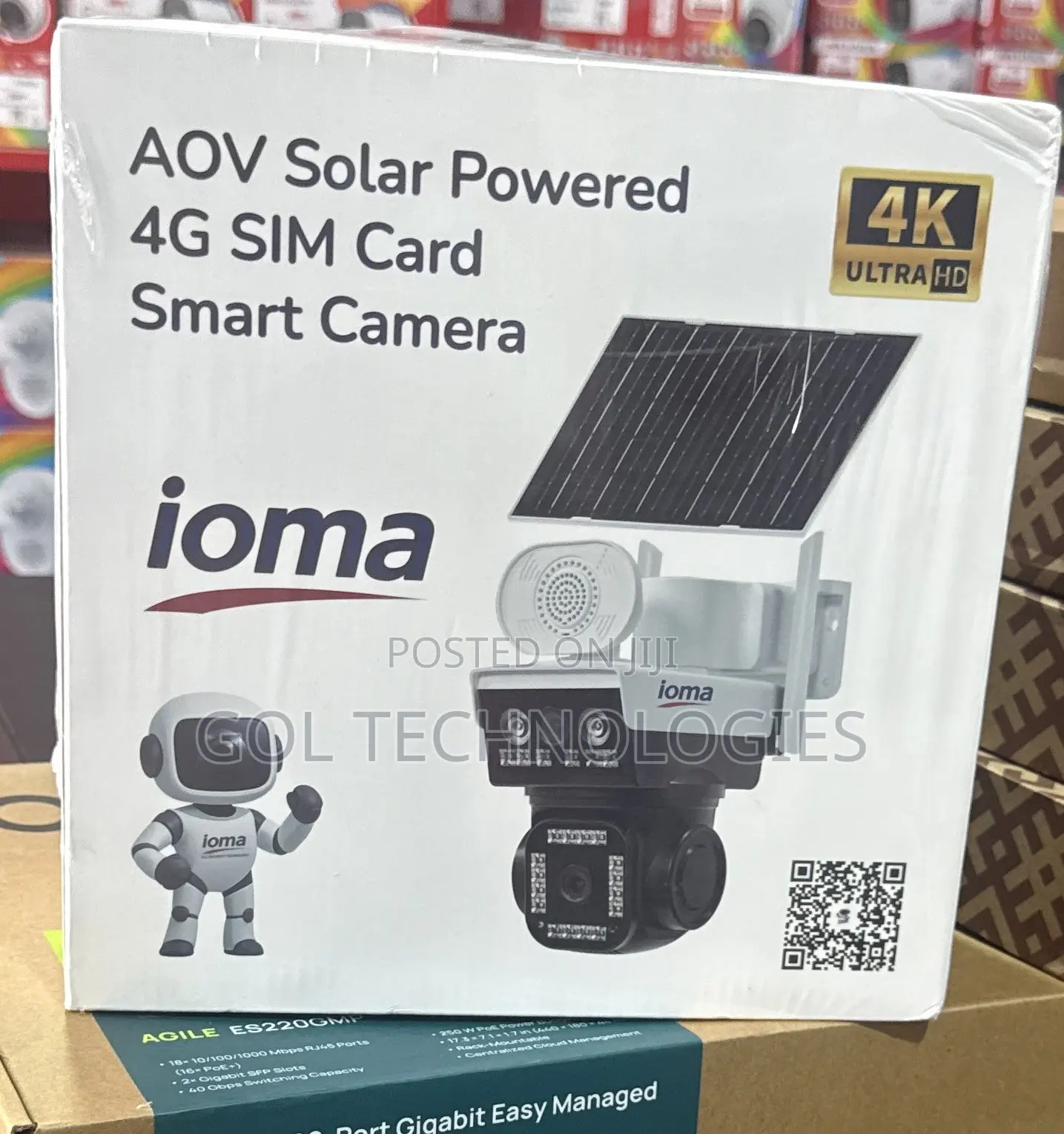 Ioma AOV Solar Powered 4G Card Smart Camera Ioma 2x4MP Dual Lens