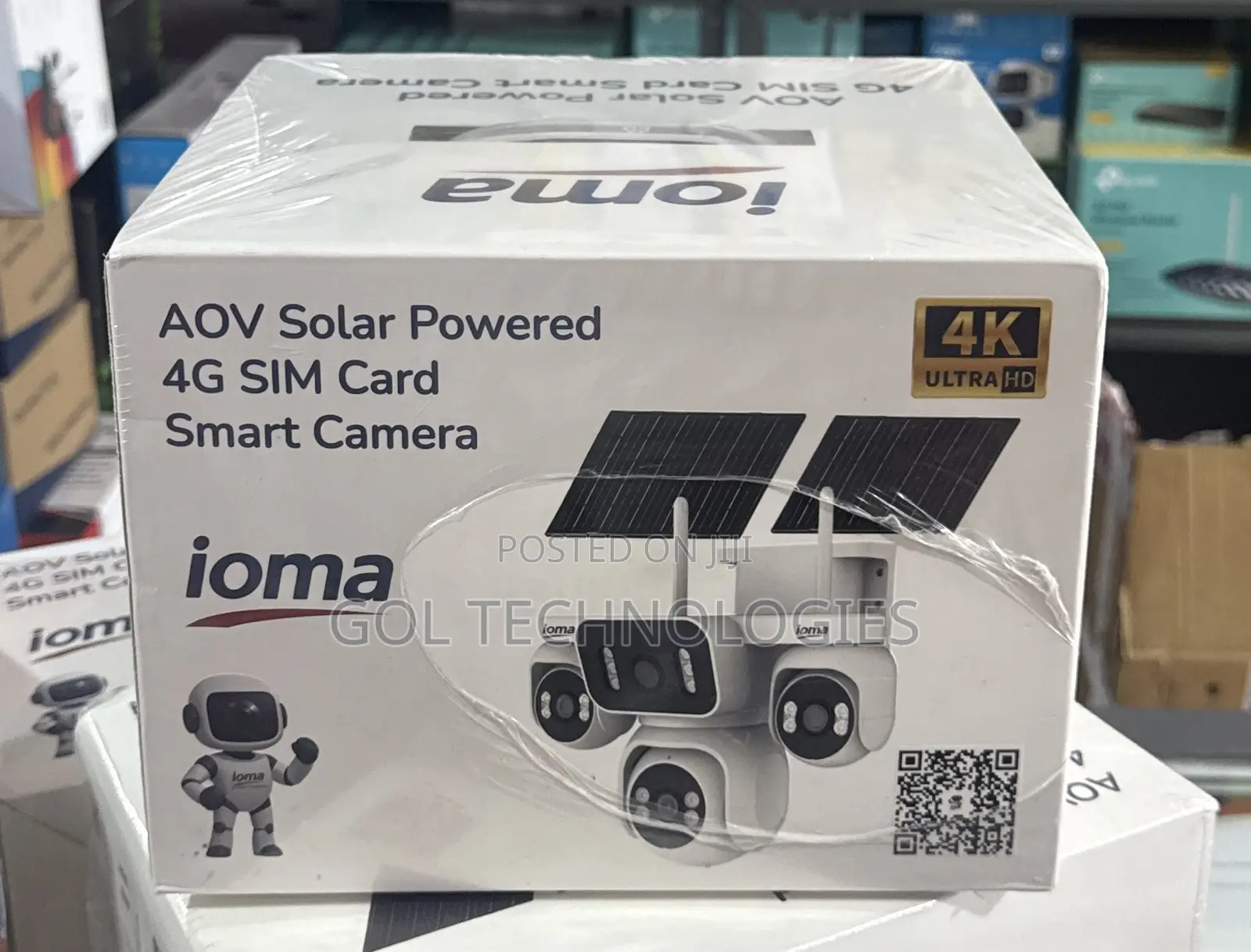Ioma AOV Solar Powered 4G SIM Card Smart Camera IO-S34 4x4MP