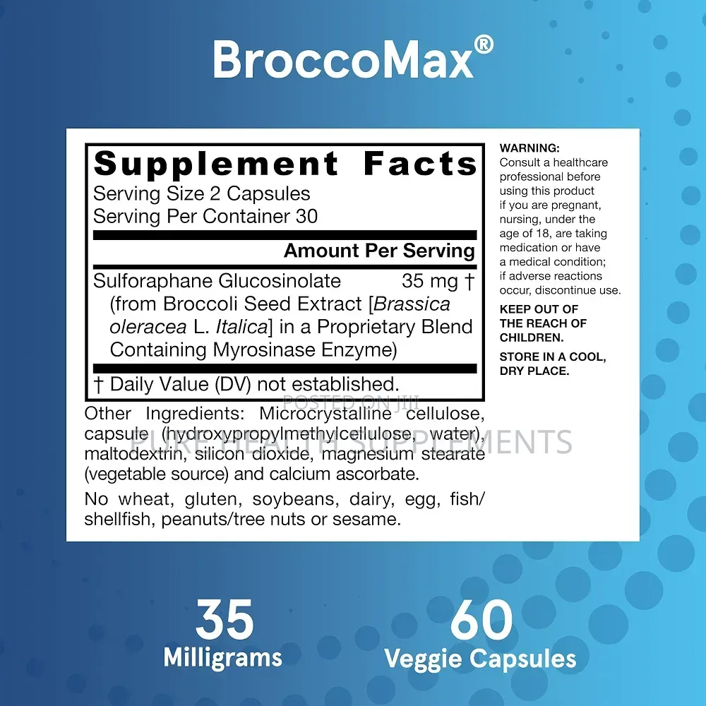 BroccoMax, Sulforaphane, H Pylori Gastritis & Ulcers, 60/120 Veg Caps