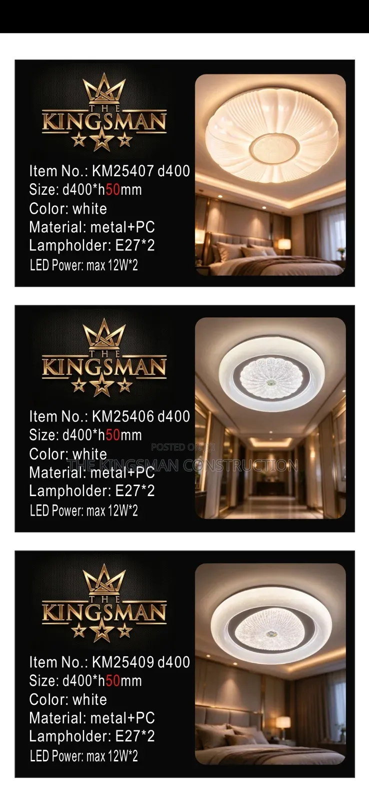 Ceiling Lights D500 or R400 With Bulbs