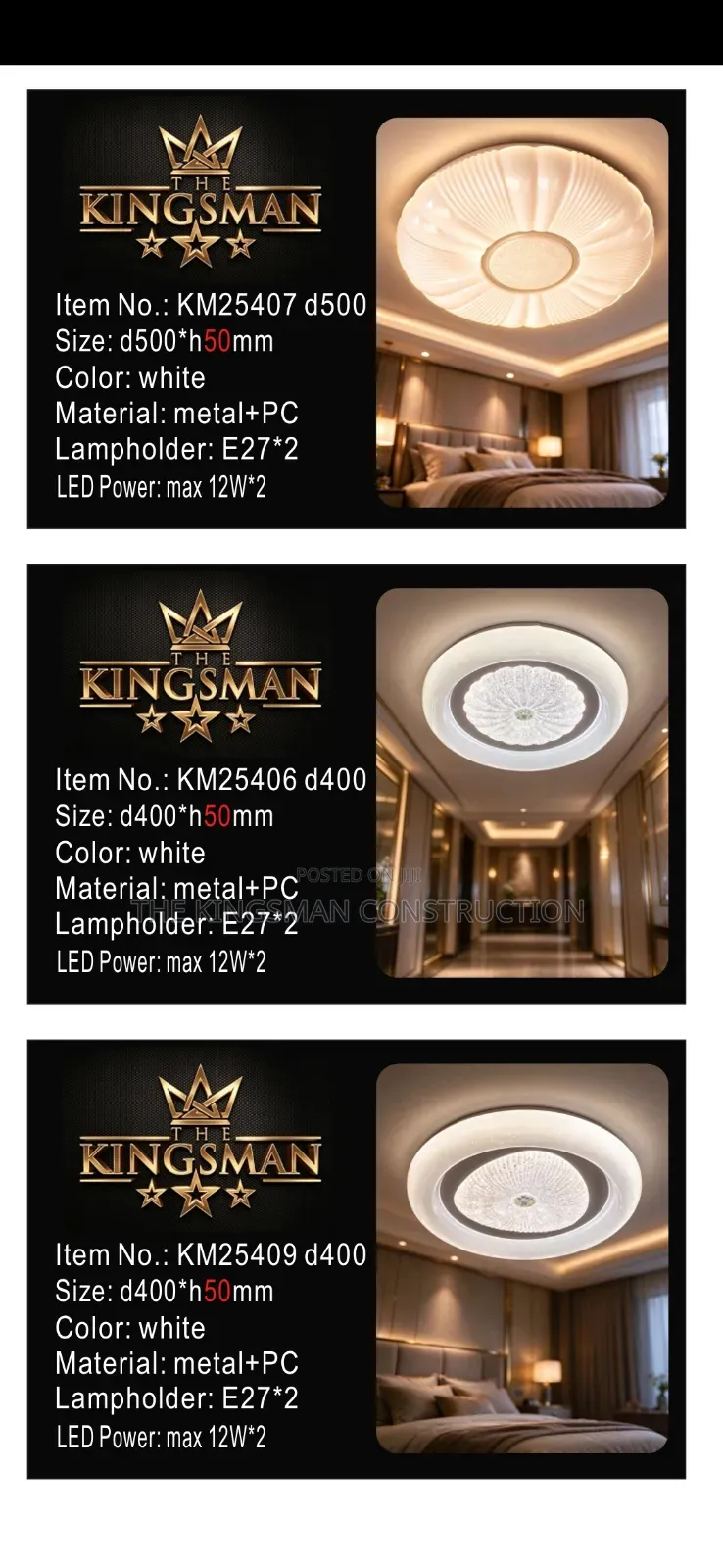 Ceiling Lights D500 or R400 With Bulbs