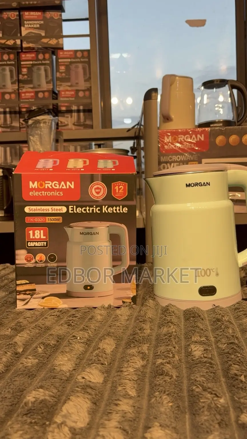 Morgan 1.8L Stainless Steel Electric Kettle FK-0320 1500W