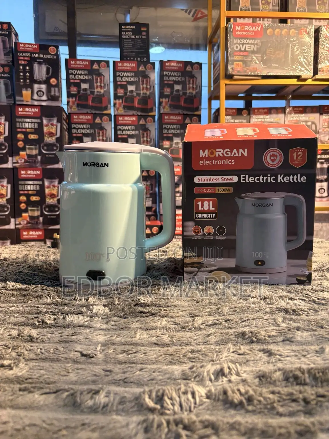 Morgan 1.8L Stainless Steel Electric Kettle FK-0320 1500W