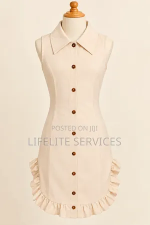 Beautiful and Descent Front Buttons Dress for Girls 4 to 6yrs