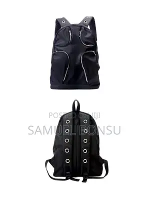 Goth Eyelet Curved Zipper Backpack