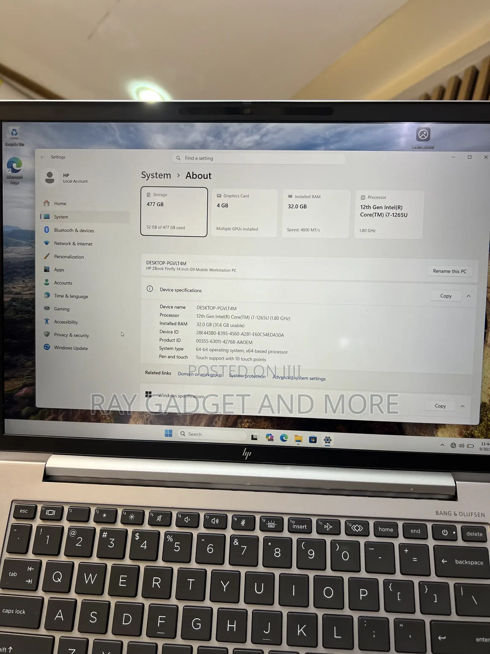 Laptop HP ZBook Power G9 i7 32GB Intel Core i7 SSD 512GB