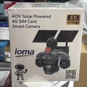 iOMA AOV Solar Powered 4G SIM Card Smart Camera 5 LENS IO-S84 4x4MP