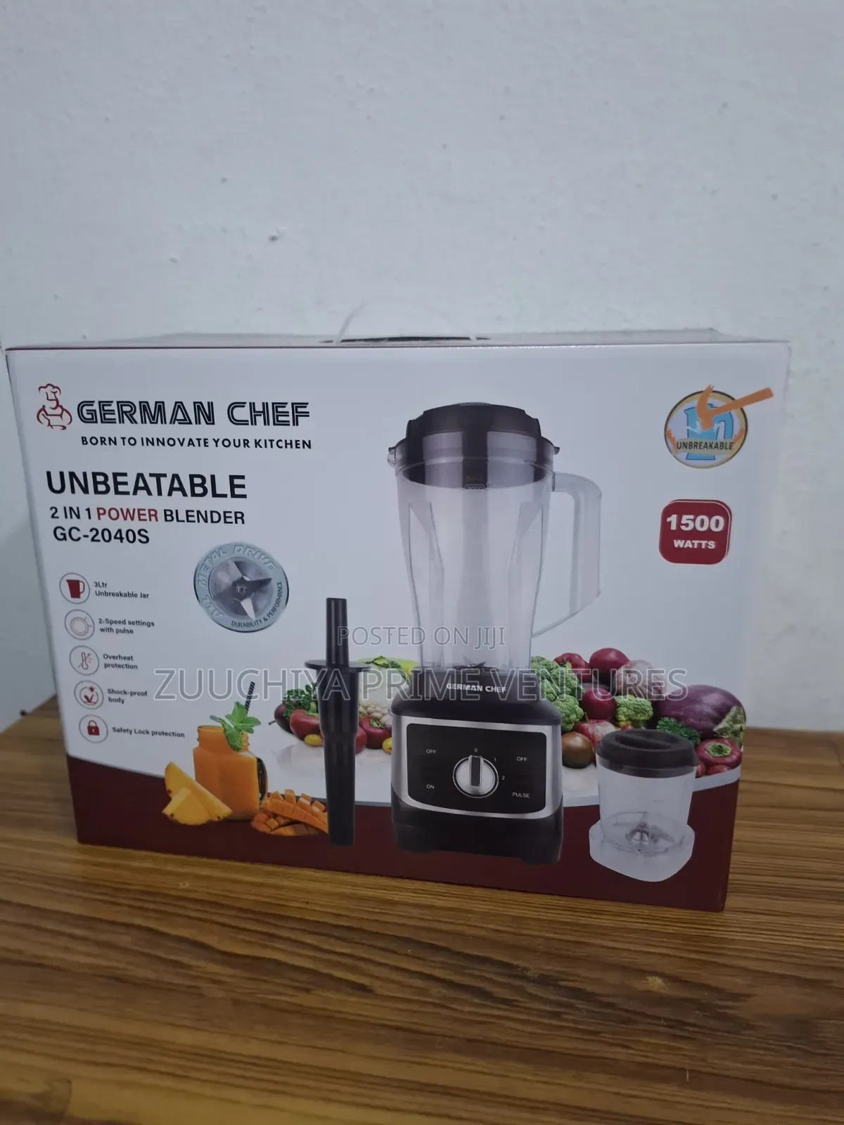 Germany Chef Unbreakable 2-in-1 Powerful Blender With Grinder 