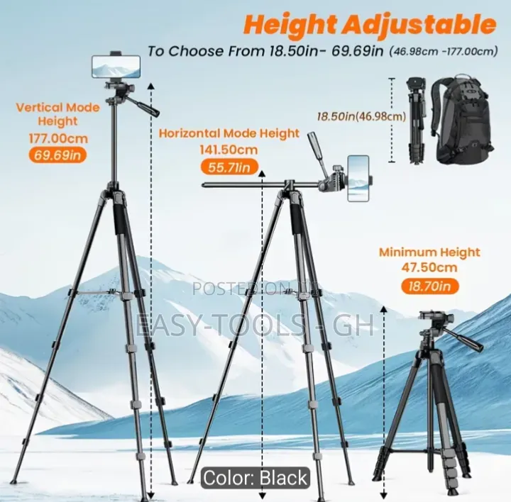 Camera Tripod and Monopod, Professional Aluminum Alloy Tripod Stand