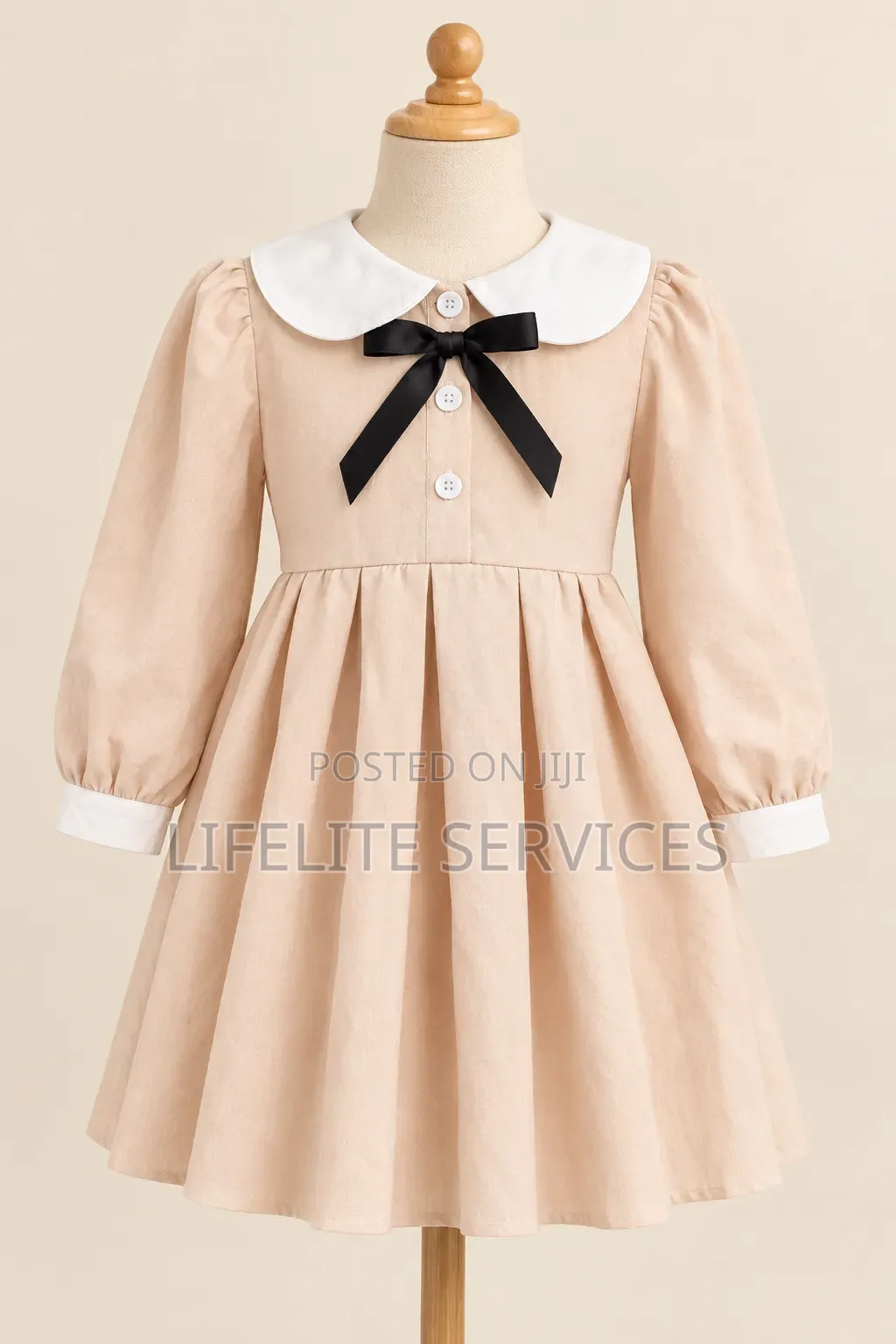 Quality Pure Cotton Long Sleeve Dress for Girls 3 to 5yrs