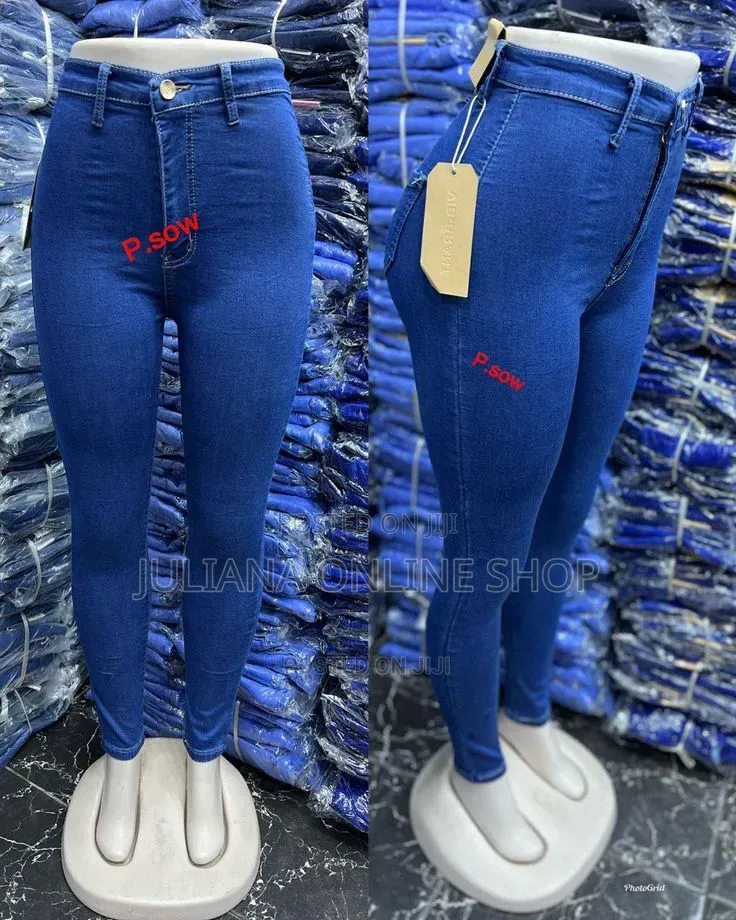 Ladies High Waisted Jeans Trousers