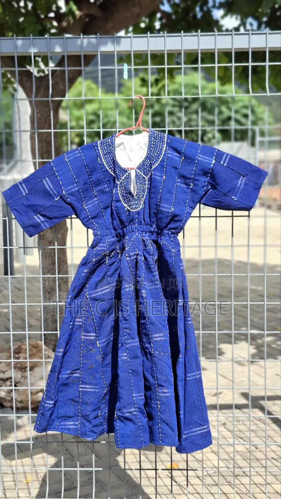 Blue & Brown Fugu Top | African Traditional Wear | Ghana Made