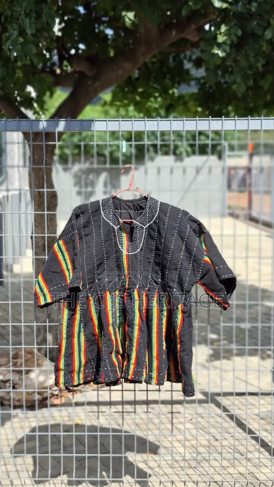 Blue & Brown Fugu Top | African Traditional Wear | Ghana Made