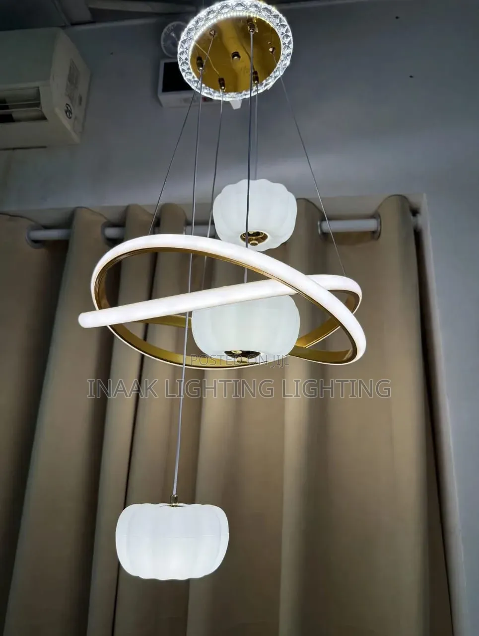 Luxury 3 Pumpkin Ring Pendant Chandelier