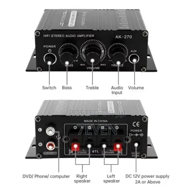Ak270 Mini Power Amplifier,Dc12v_3A