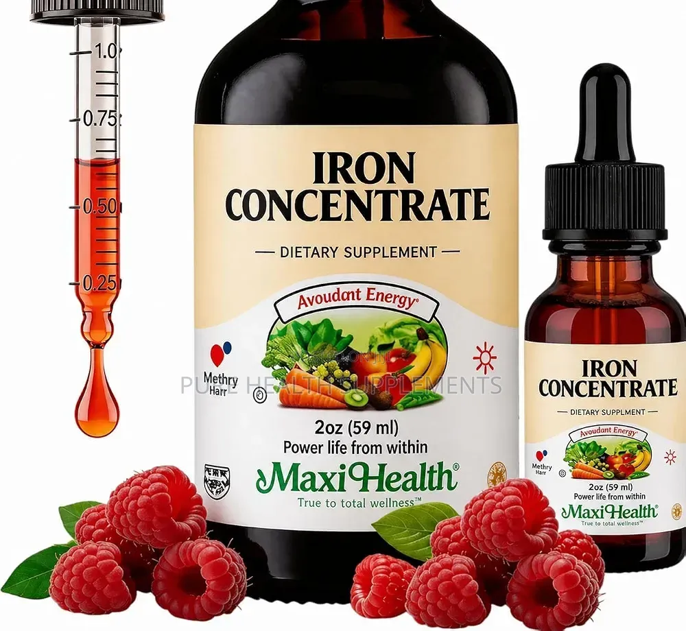 Maxi Health, Iron Concentrate, Natural Berry, Sensitive Stomach, 60 Ml