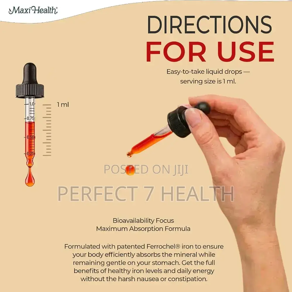 Maxi Health, Iron Concentrate, Natural Berry, Sensitive Stomach, 60 Ml