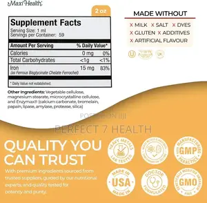 Maxi Health, Iron Concentrate, Natural Berry, Sensitive Stomach, 60 Ml