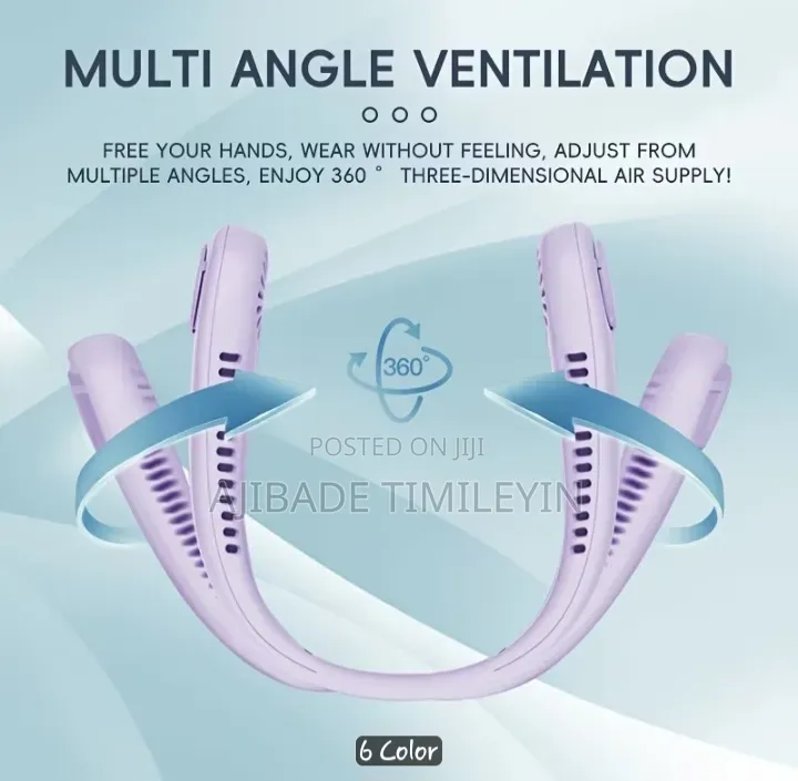 Rechargeable Neck Fan 2- In 1- Lavender -8 Hours - Pay on Dilivery