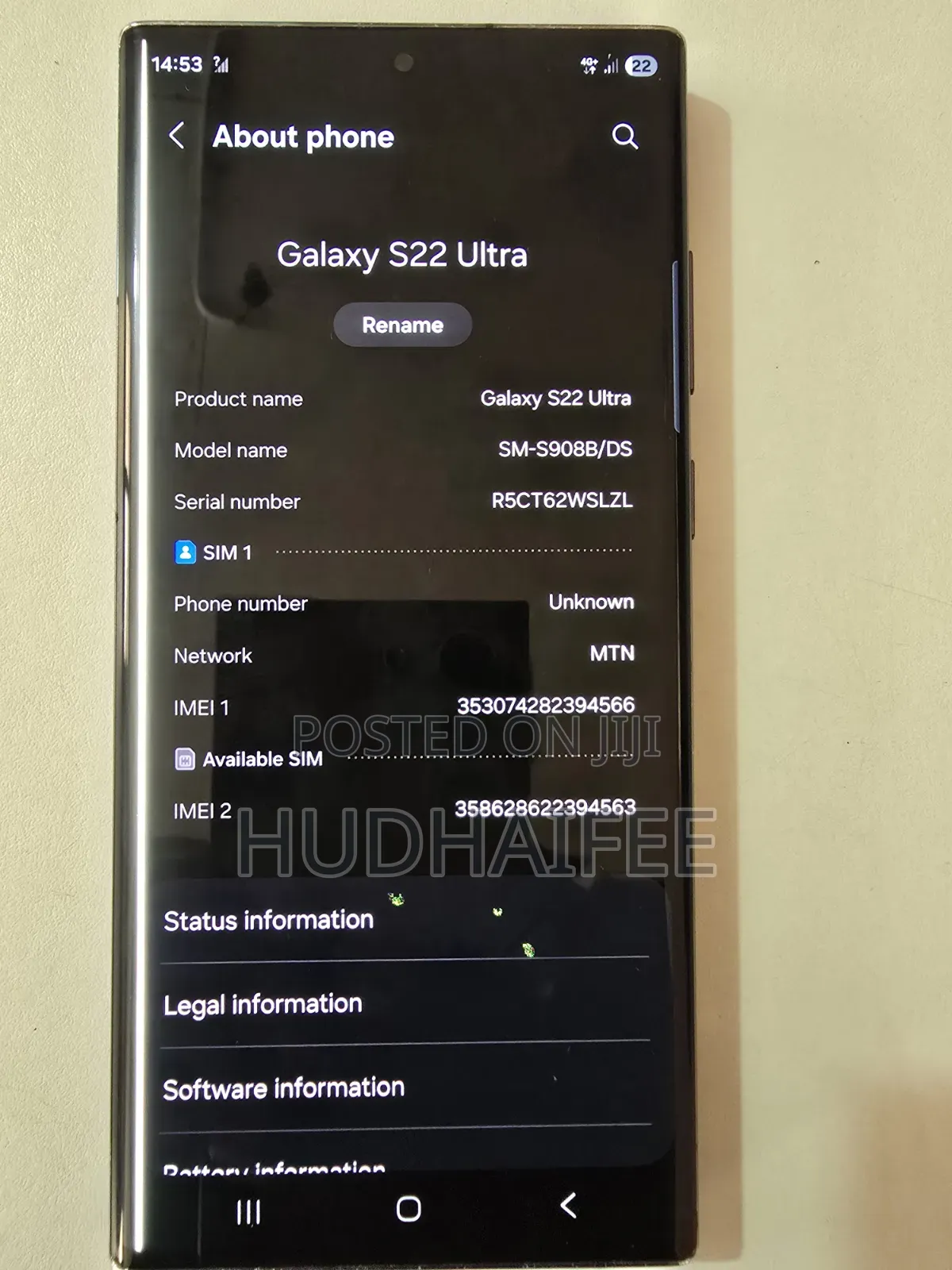 Samsung Galaxy S22 Ultra 128 GB Black