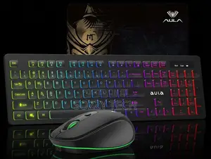 AULA Wireless Keyboard and Mouse Combo, RGB Backlit, Rechargeable