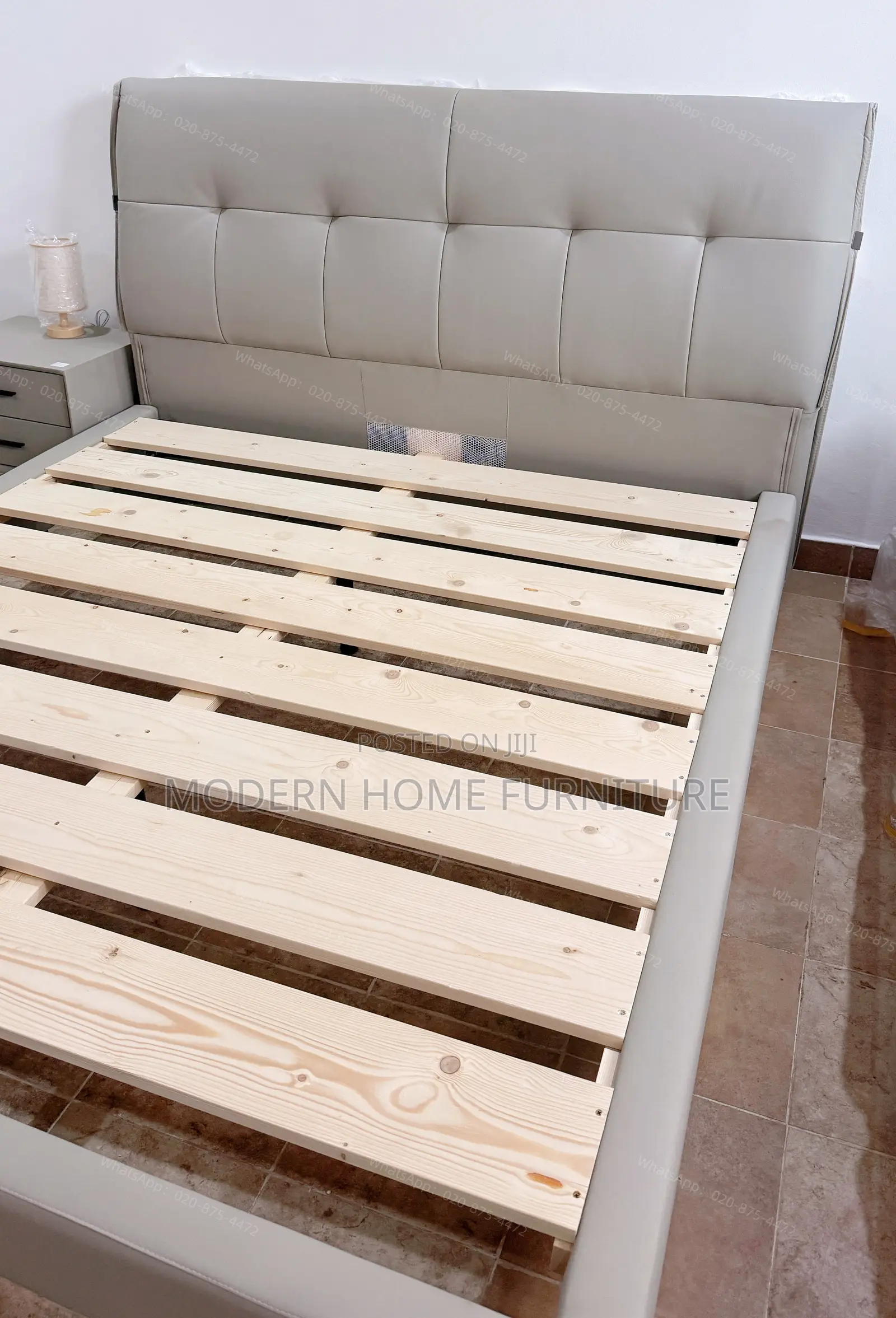 Grey PU Leather Bed | Imported | Stylish & Great Value | Opening Promo