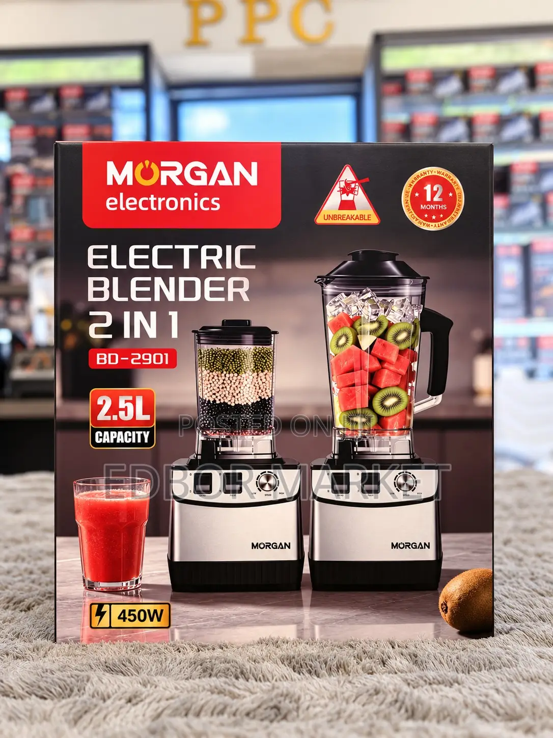 Morgan 2.5L 2-in-1 Electric Blender BD-2901 450W