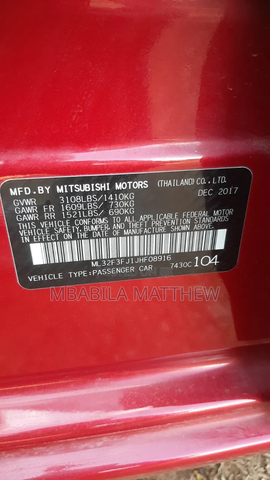 Mitsubishi Mirage G4 2023 Red