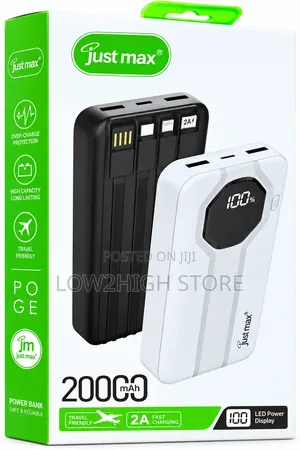 Just Max 20,000mAh 4-in-1 Power Bank - Low2High