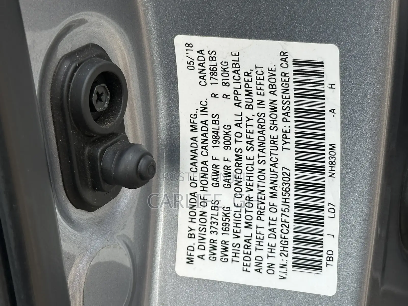 Honda Civic EX-L Sedan 2018 Gray