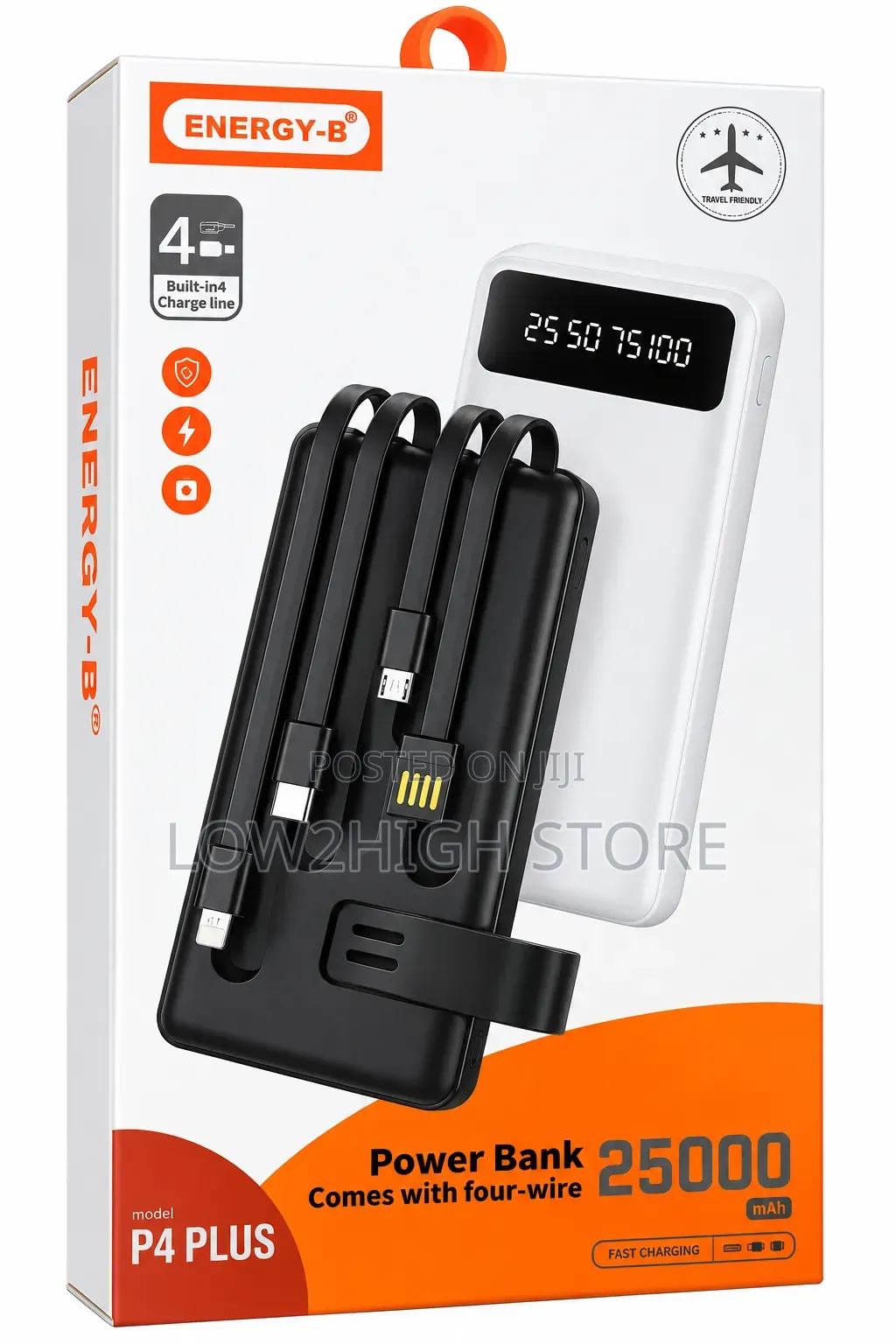 Energy-B P4 Plus 25,000mAh Fast-Charging Power Bank - Low2High