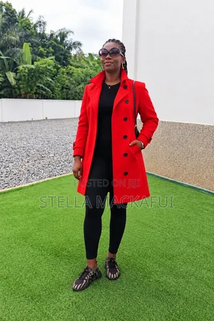 Exquisite Red Trench Coat for Ladies