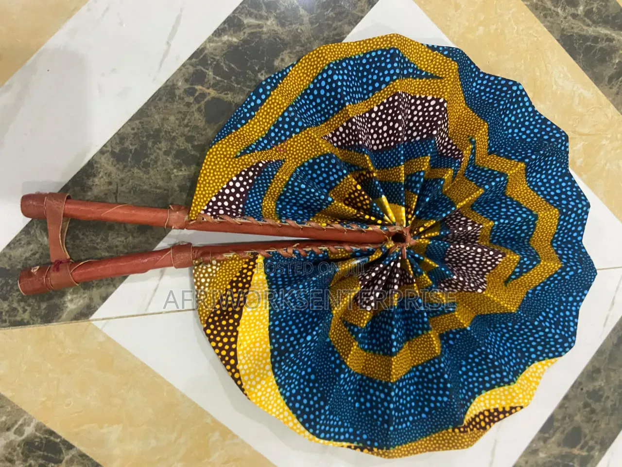 African Textile Print-Hand Fans Wholesale