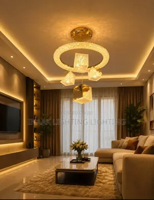 Luxury 4 Golden Cubes Chandelier