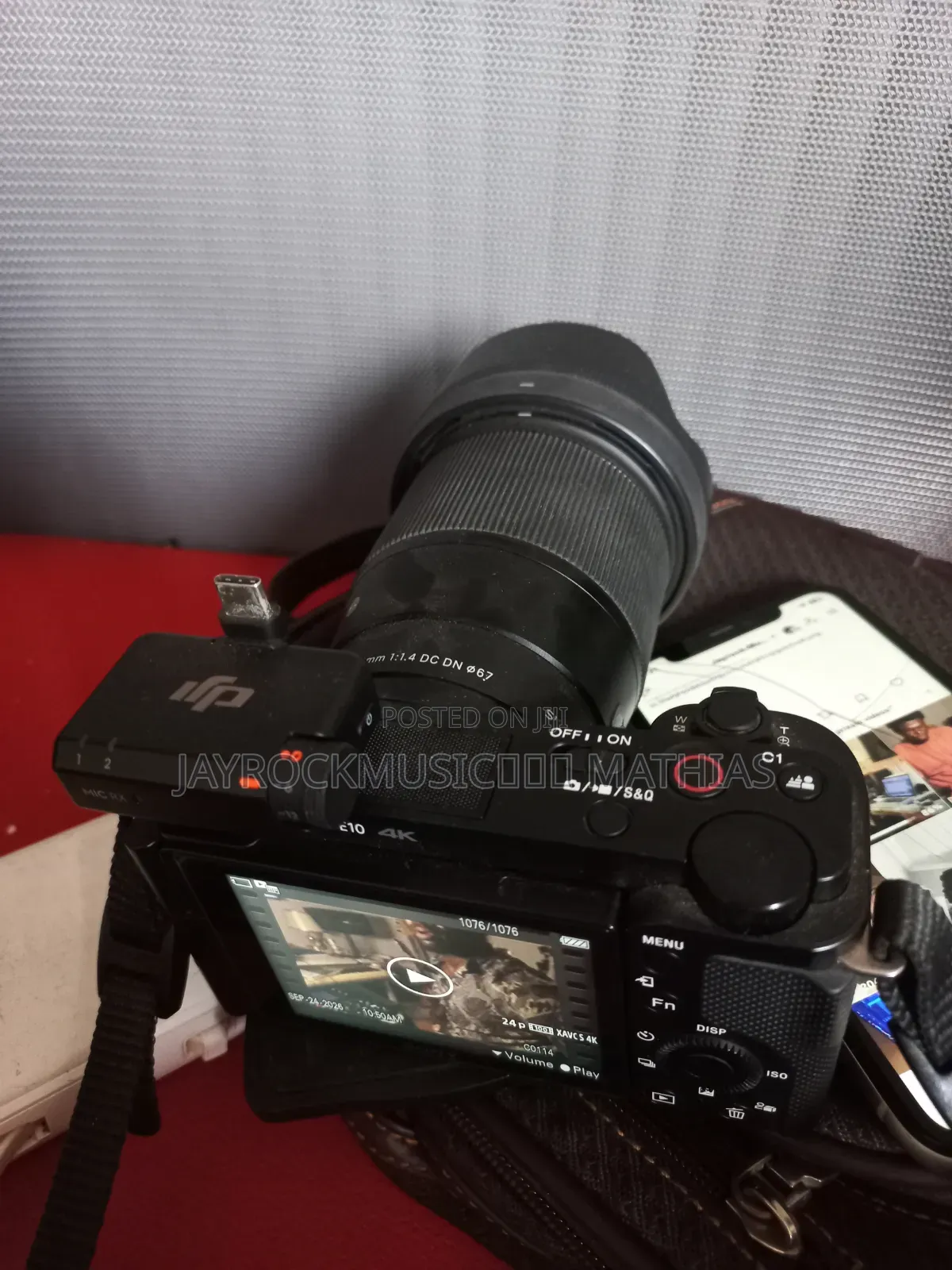 Sony Zv-E10 Camera With Sigma 16.4mm Lens.