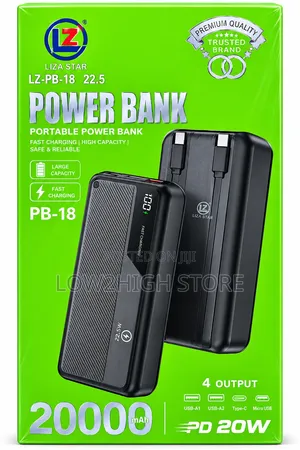Liza Star LZ-PB-18 20,000mAh 22.5W Fast-Charging Power Bank - Low2High