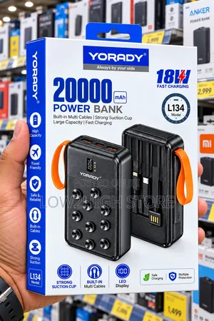 Yorady L134 20,000mAh 18W Suction-Cup Power Bank - Low2High