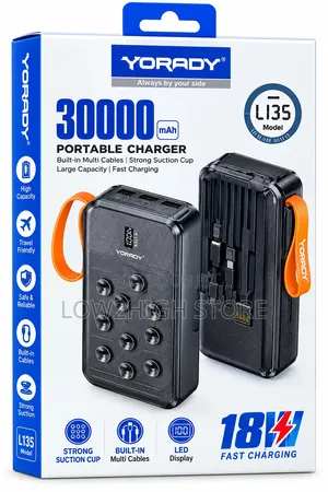 Yorady LI35 30,000mAh 18W Suction-Cup Power Bank - Low2High