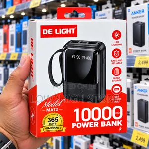 DE LIGHT MA12 10,000mAh Power Bank - Low2High