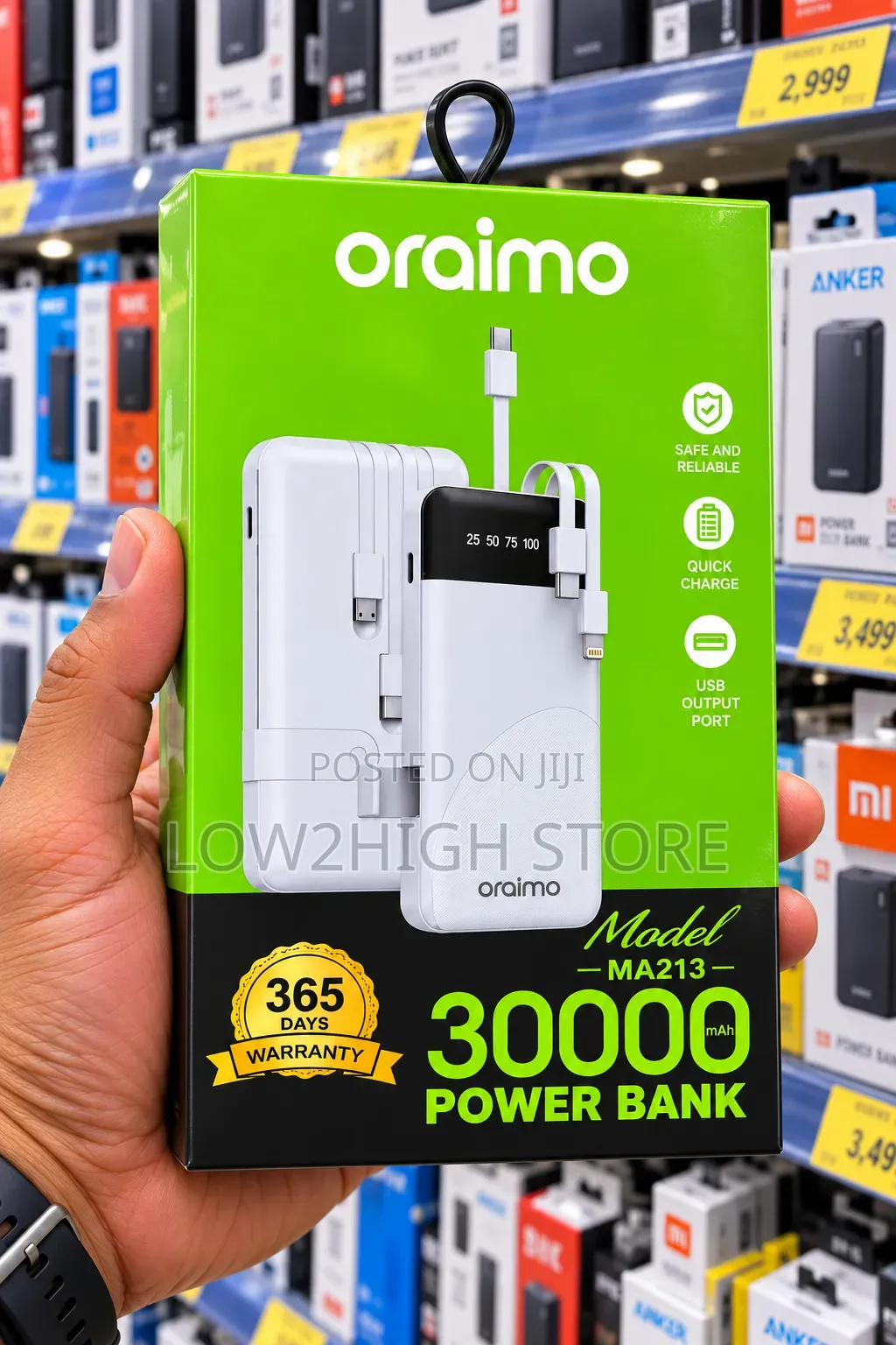 Oraimo MA213 30,000mAh Power Bank - Low2High